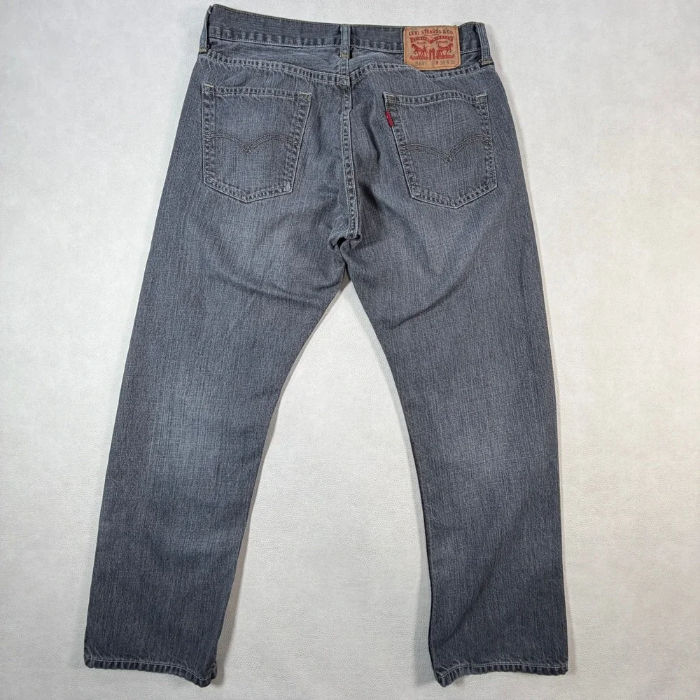 Levis 514 Straight Fit Jeans Mens 31x30 Gray Denim Pants Classic 5-Pocket